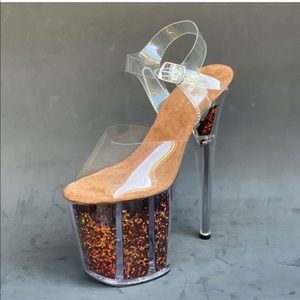 Size 9 brown glitter pleasers! $40 is the LOWEST